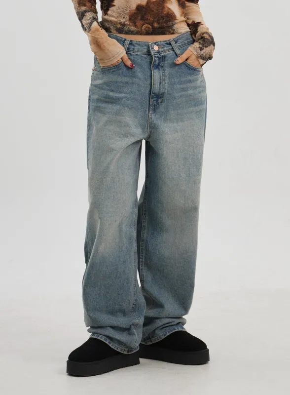 Low Rise Baggy Jeans CJ330 sold by Lewkin
