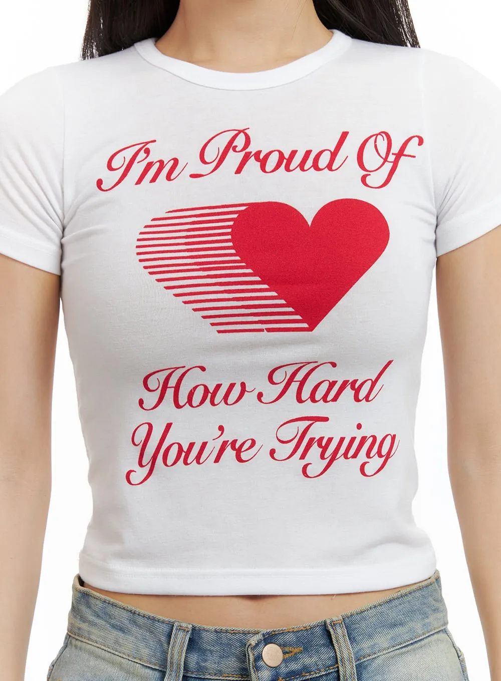 Graphic Lettering Crop Top CU405 sold by Lewkin product image thumbnail 3