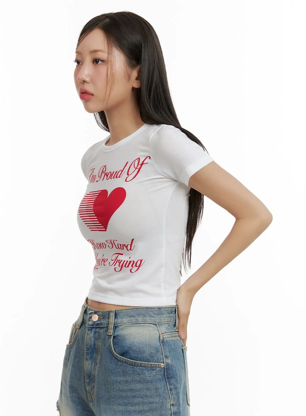 Graphic Lettering Crop Top CU405 sold by Lewkin product image thumbnail 4