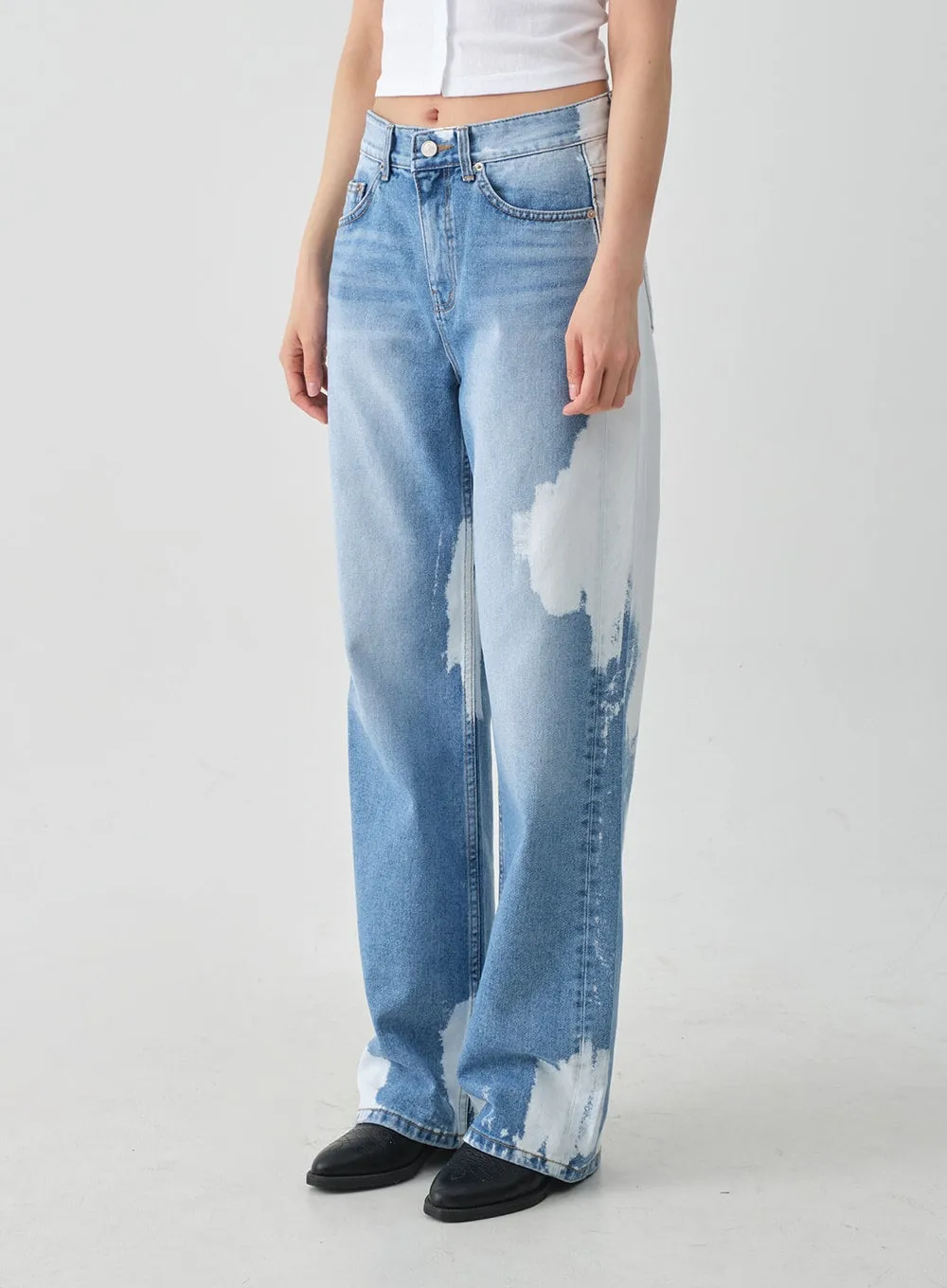 Tie-dye Wide Leg Denim Pants CJ03 sold by Lewkin product image thumbnail 3