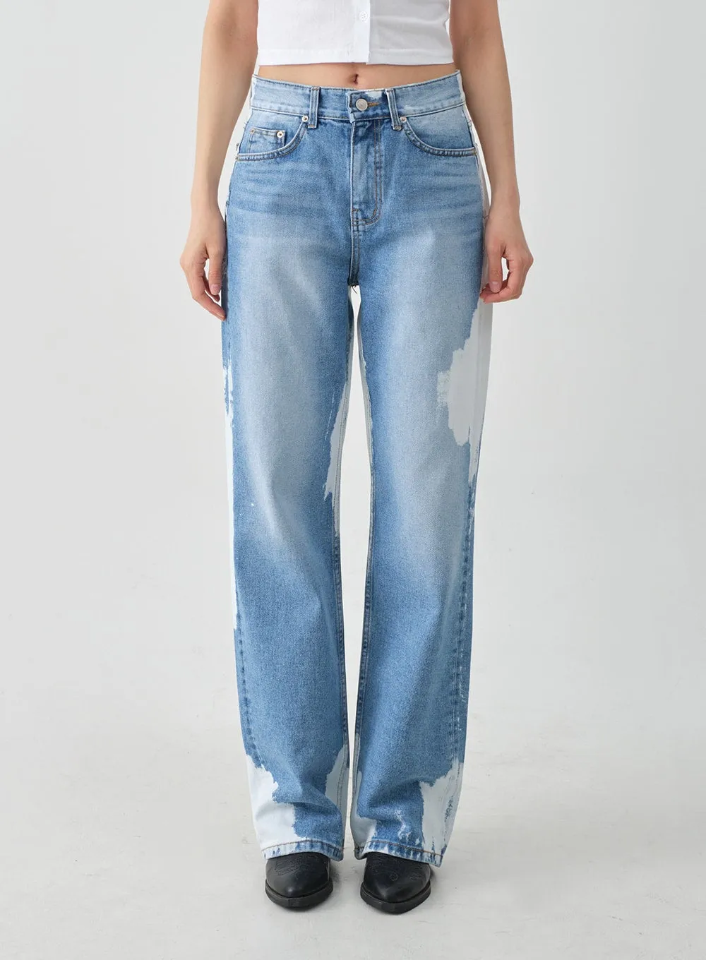 Tie-dye Wide Leg Denim Pants CJ03 sold by Lewkin product image thumbnail 2