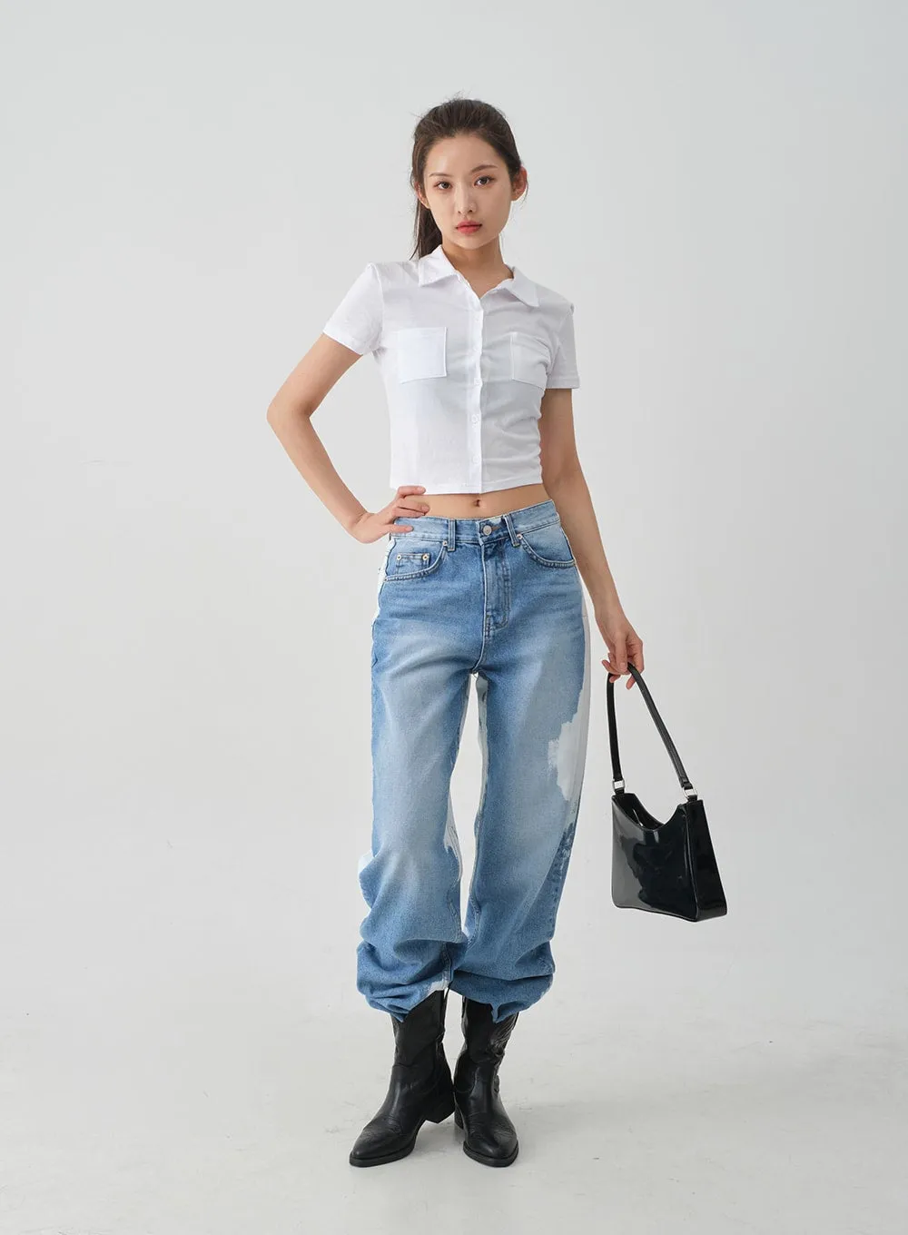 Tie-dye Wide Leg Denim Pants CJ03 sold by Lewkin product image thumbnail 4