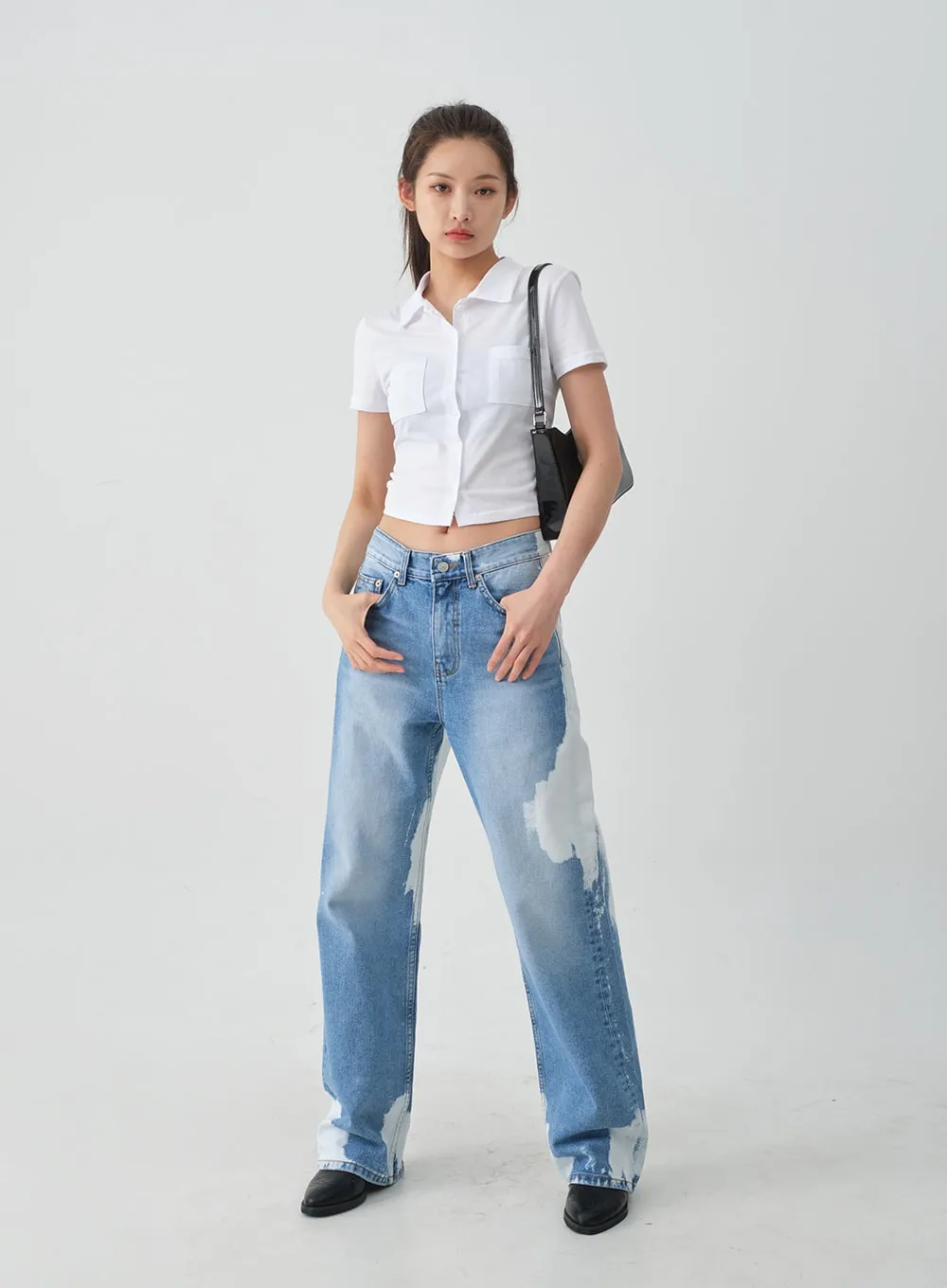 Tie-dye Wide Leg Denim Pants CJ03 sold by Lewkin product image thumbnail 5