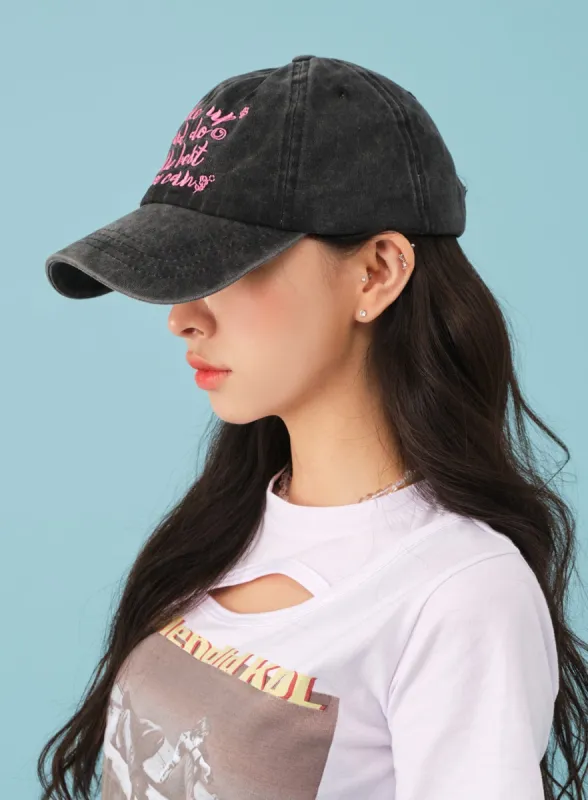 Wake Up Lettered Baseball Cap BJ08 sold by Lewkin