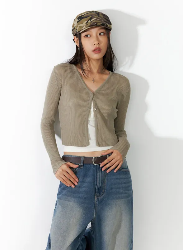 Sheer Buttoned Cardigan IL409 sold by Lewkin