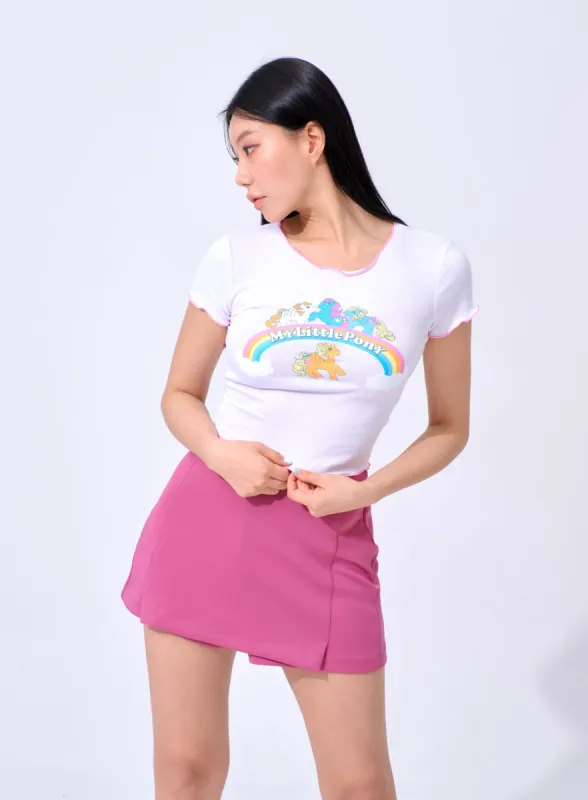 Pony Graphic Cropped Tee IA324 sold by Lewkin
