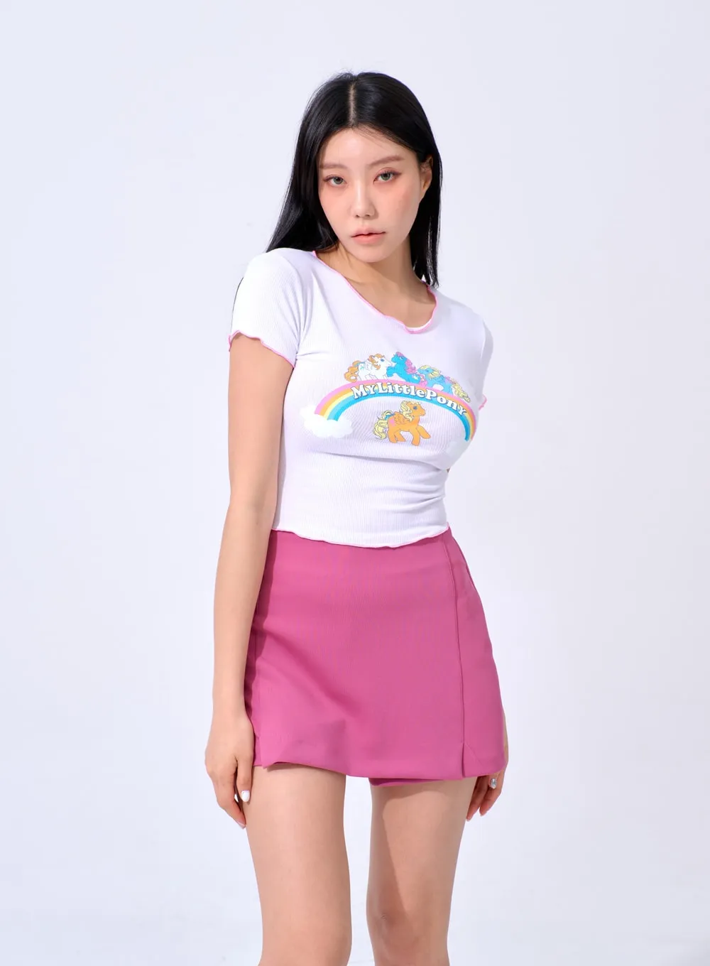 Pony Graphic Cropped Tee IA324 sold by Lewkin product image thumbnail 5