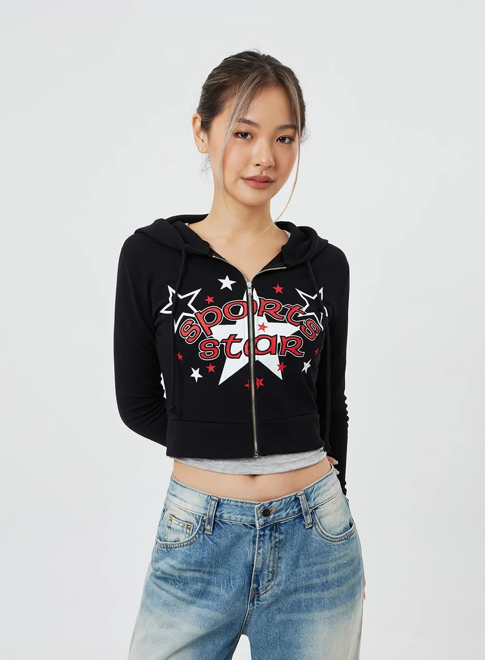 Star Graphic Zip Up Hoodie CF317 sold by Lewkin product image thumbnail 5