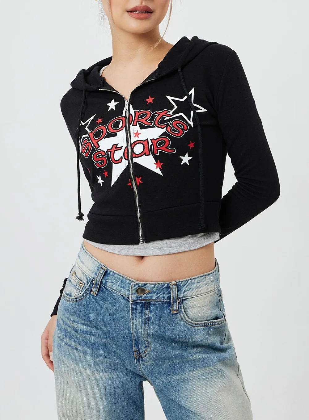 Star Graphic Zip Up Hoodie CF317 sold by Lewkin product image thumbnail 2
