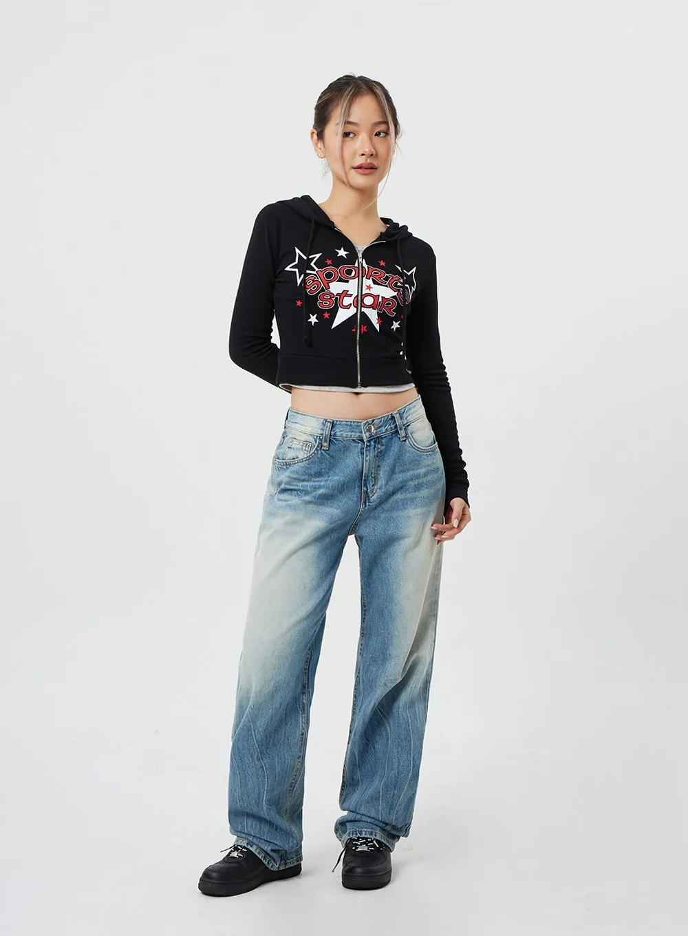 Star Graphic Zip Up Hoodie CF317 sold by Lewkin product image thumbnail 4