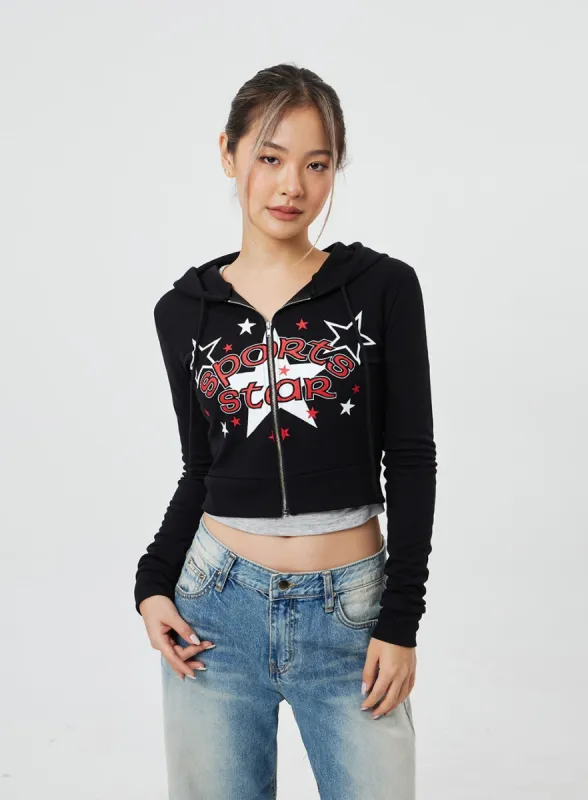 Star Graphic Zip Up Hoodie CF317 sold by Lewkin