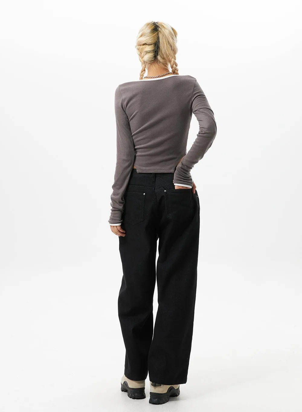 Wide Fit Black Jeans IO326 sold by Lewkin product image thumbnail 4