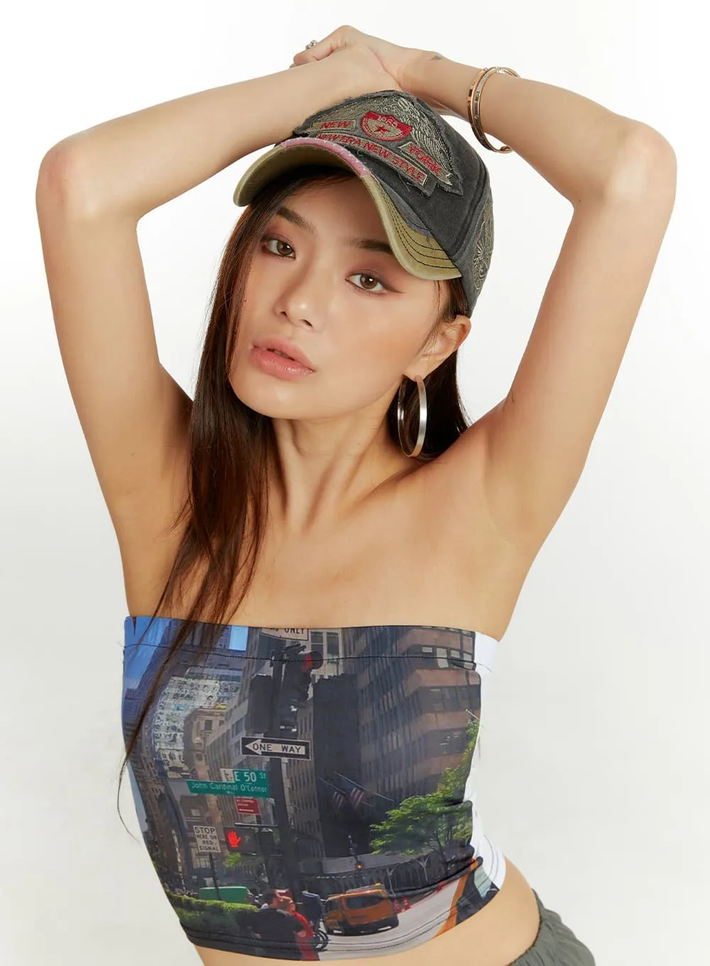 Graphic Bliss Tube Top CU421 sold by Lewkin