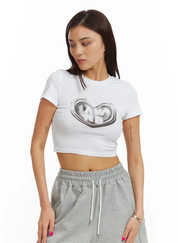 Heart Crewneck Tee BU308 sold by Lewkin