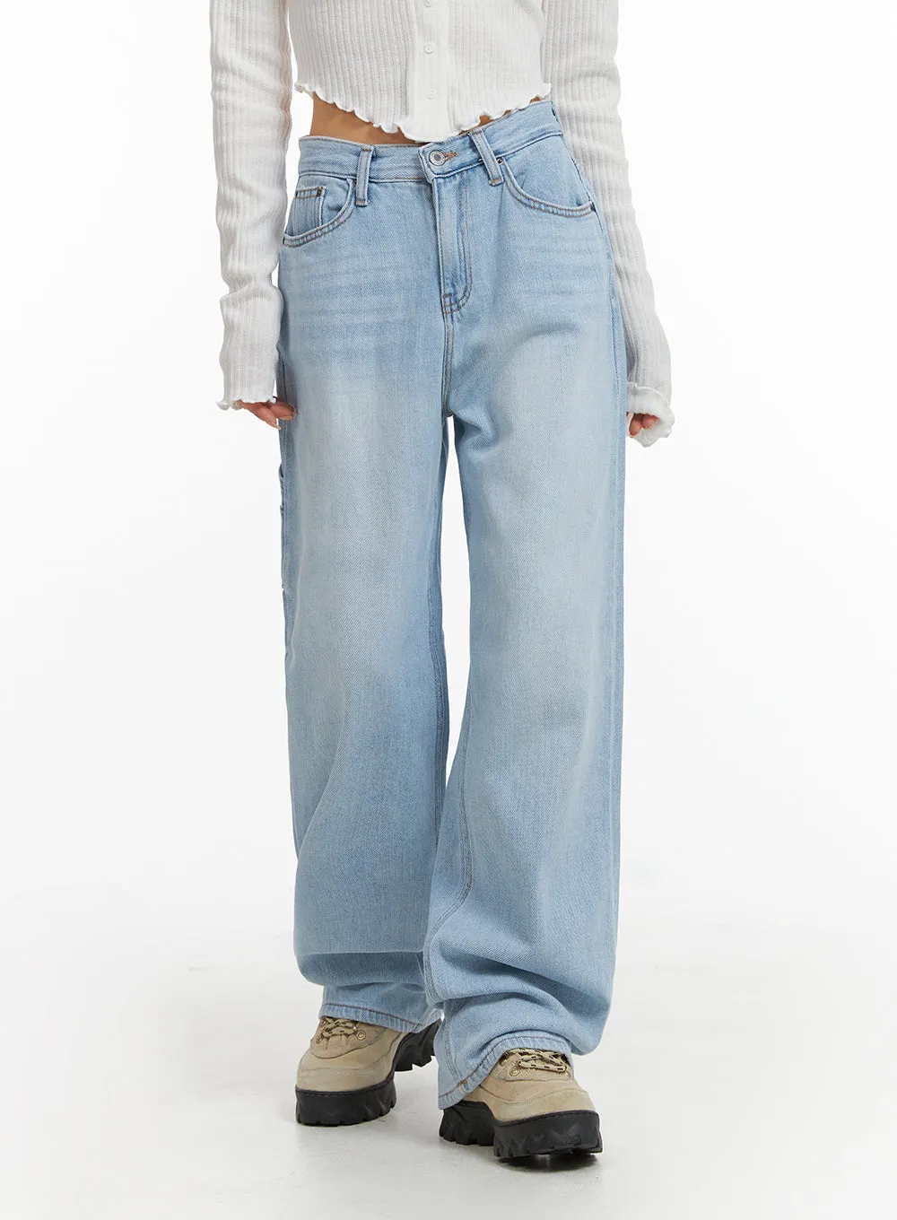 Denim Straight Leg Jeans CJ408 sold by Lewkin product image thumbnail 5