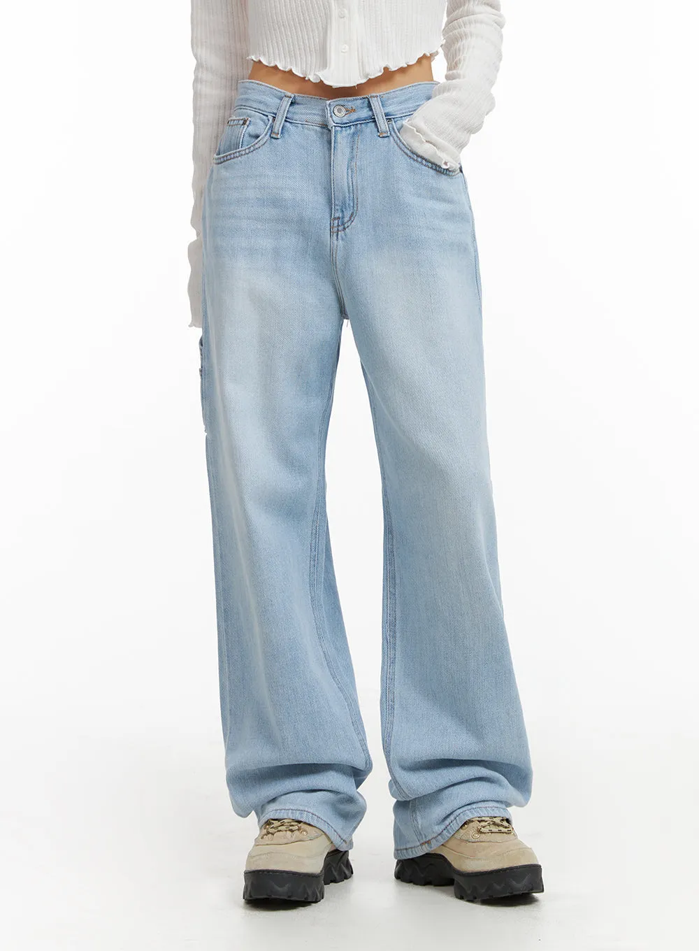 Denim Straight Leg Jeans CJ408 sold by Lewkin product image thumbnail 3