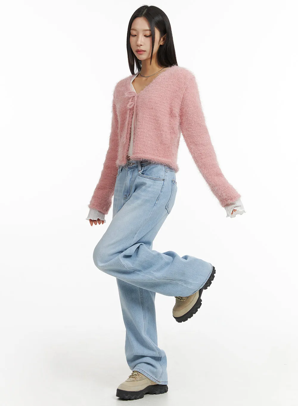 Denim Straight Leg Jeans CJ408 sold by Lewkin