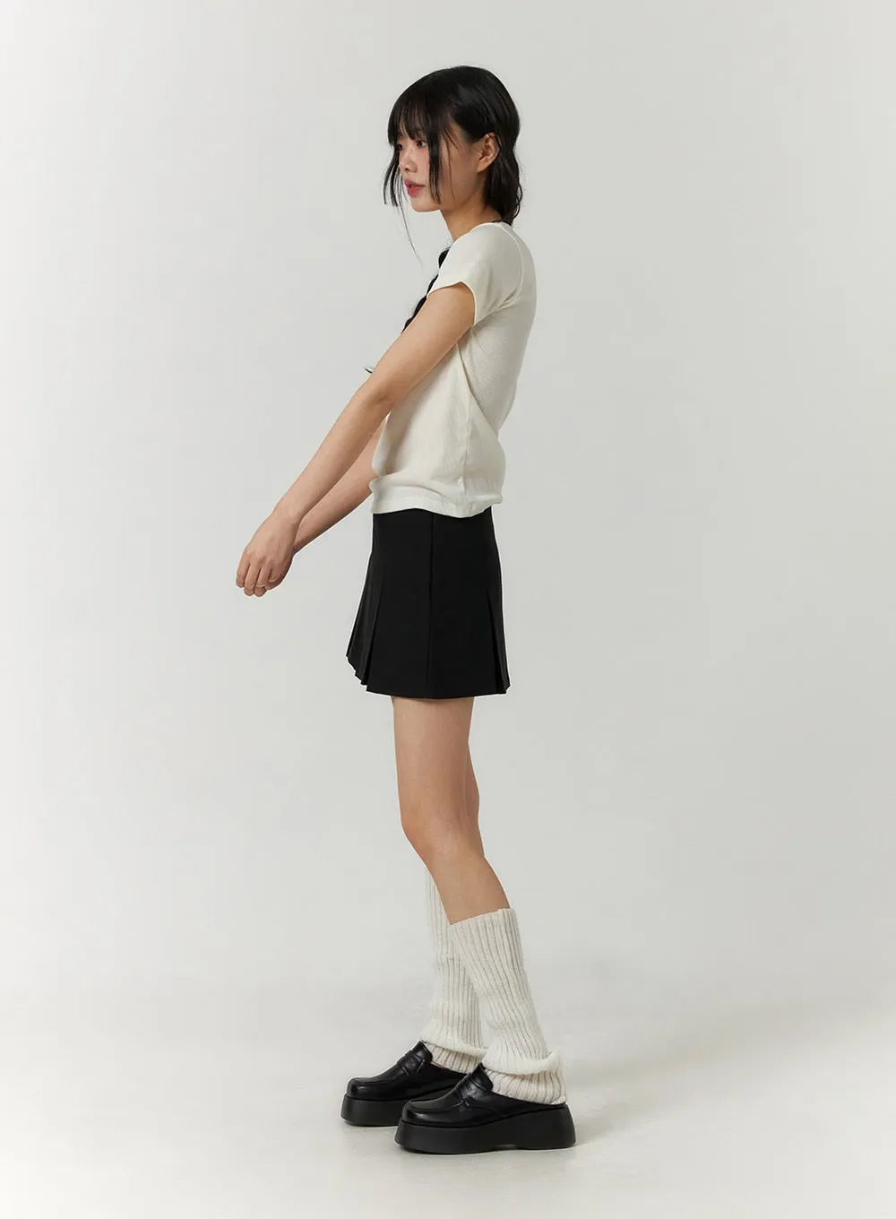 Pleated Mini Skirt CF407 sold by Lewkin product image thumbnail 3