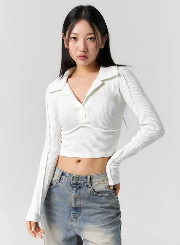 Collar Crop Top CS308 sold by Lewkin
