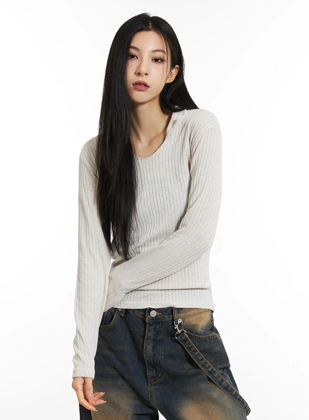 Long Sleeve Collar Sweater IN308 sold by Lewkin product image thumbnail 5