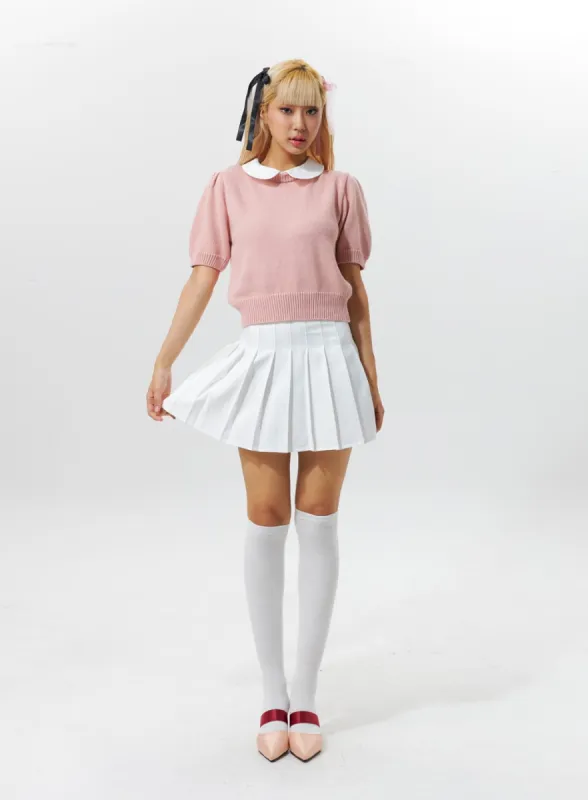 Tennis Pleated Mini Skirt IG320 sold by Lewkin
