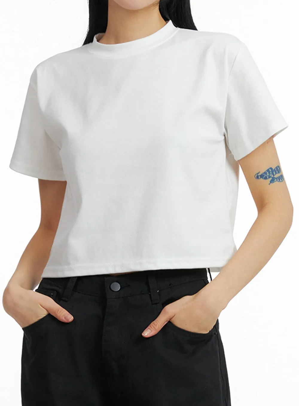 Basic Crop Tee IF402 sold by Lewkin product image thumbnail 3
