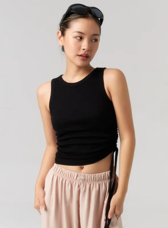Side Ruched Tank Top CU330 sold by Lewkin