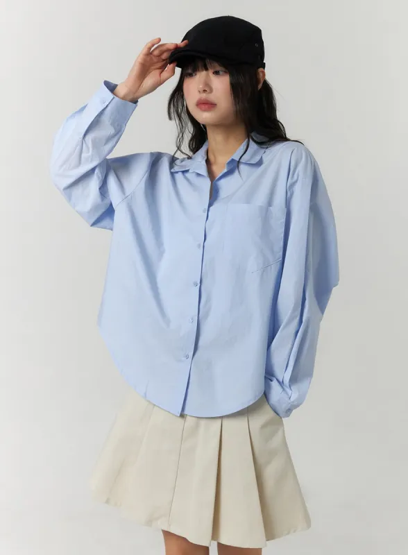 Collared Button-Up Long Sleeve Shirt CF406 sold by Lewkin