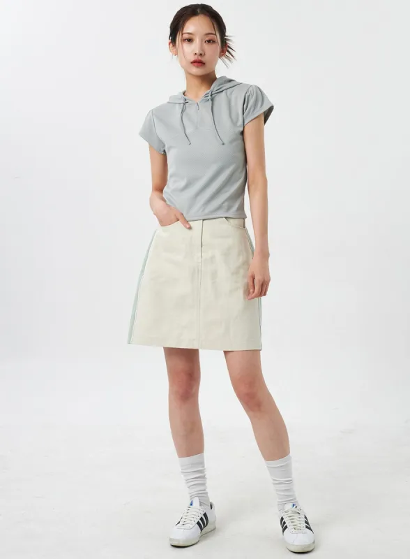 Two Color Mini Skirt CY303 sold by Lewkin