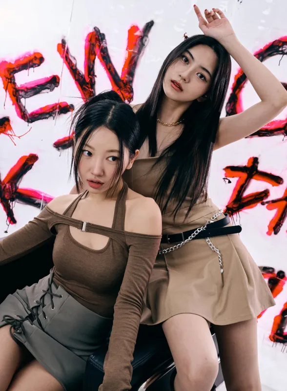 Off-Shoulder Layered Top BJ331 sold by Lewkin