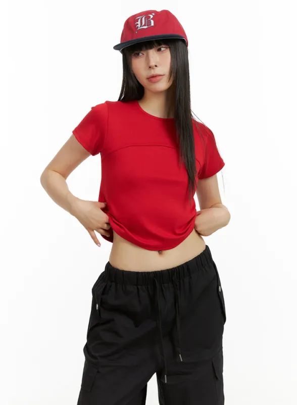 Lined Solid Crop Top CU424 sold by Lewkin