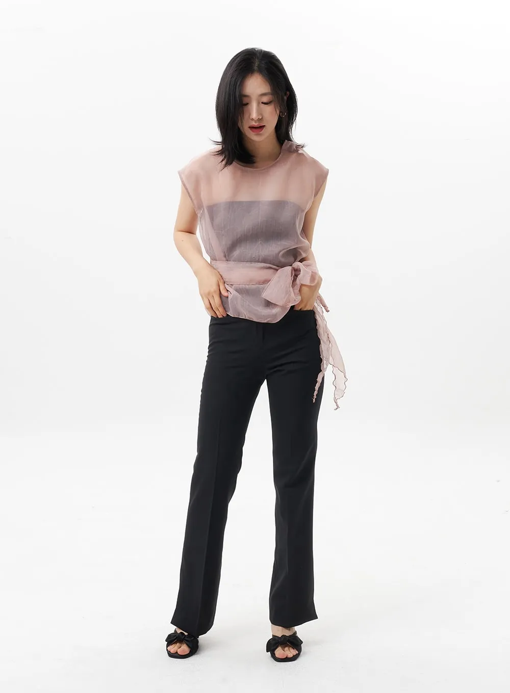 Slim Fit Tailored Pants OL312 sold by Lewkin product image thumbnail 3