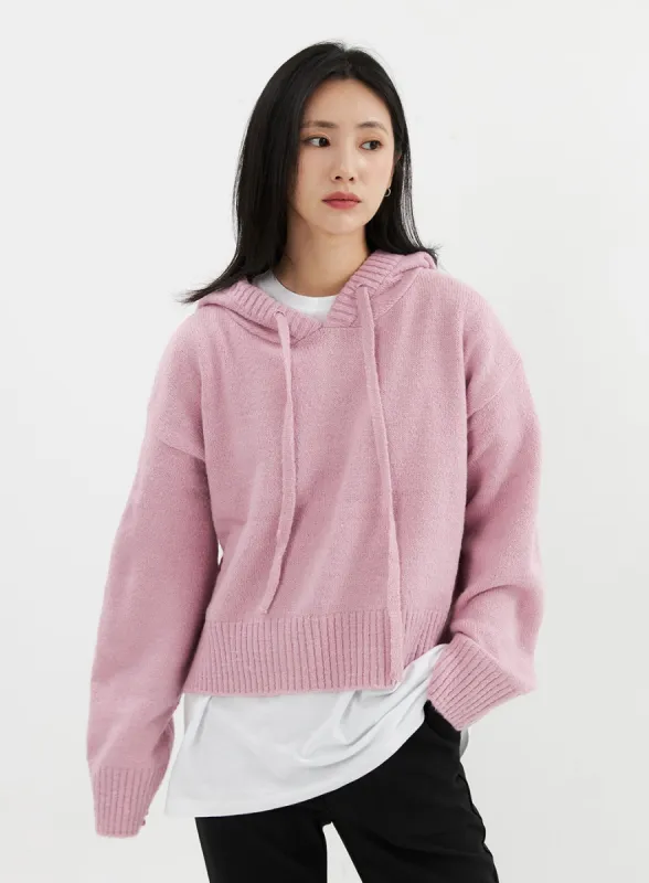 Hooded Knit Sweater OO305 sold by Lewkin