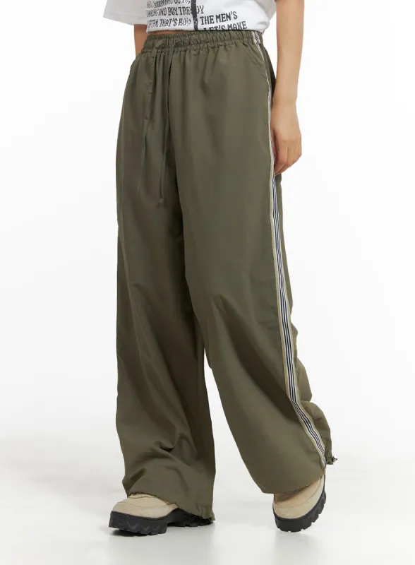 Drawstring Contrasting Stripe Wide Leg Trousers CM419 sold by Lewkin