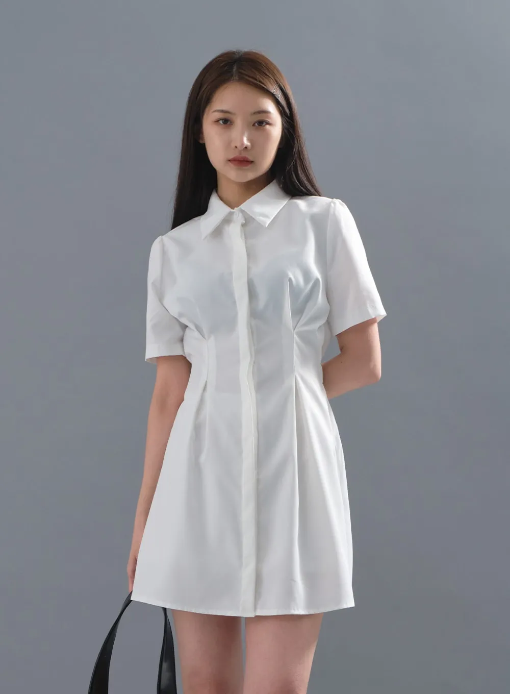 Milky Pintuck Shirt Dress CM10 sold by Lewkin