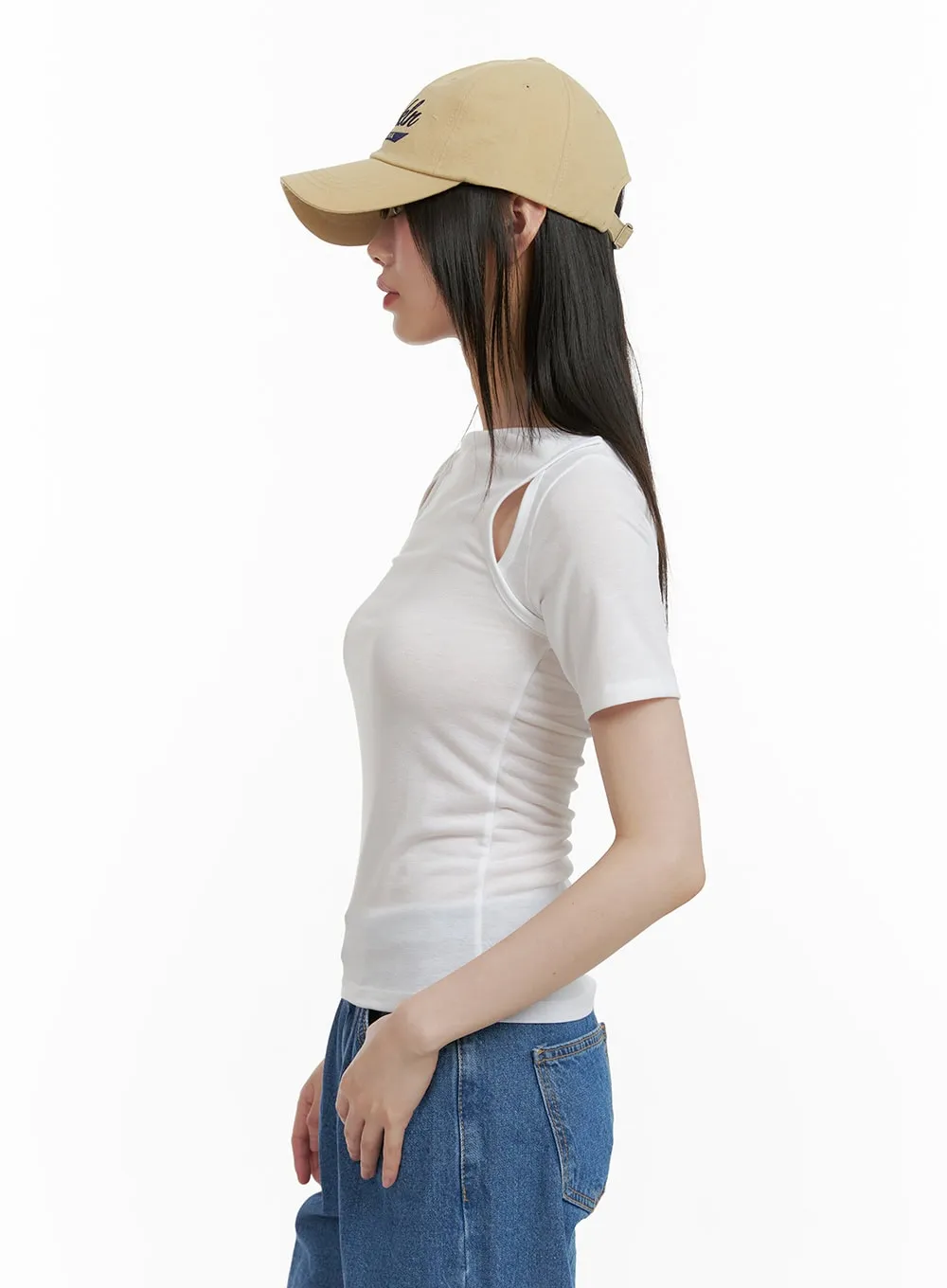 Cut-Out Sleeve Tee CY428 sold by Lewkin product image thumbnail 4