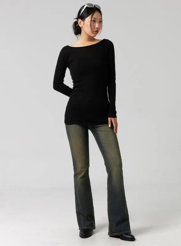 Washed Jeans with Back Cut CG327 sold by Lewkin