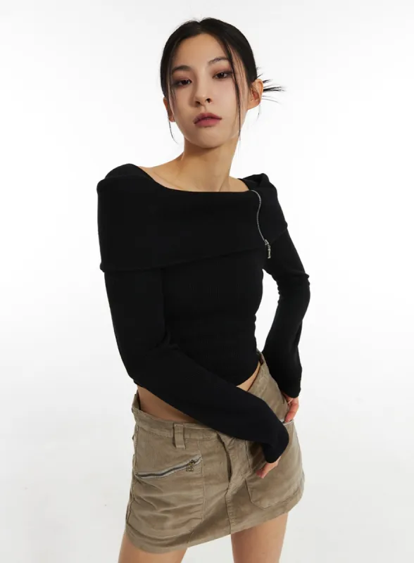 Off-Shoulder Crop Top IN308 sold by Lewkin