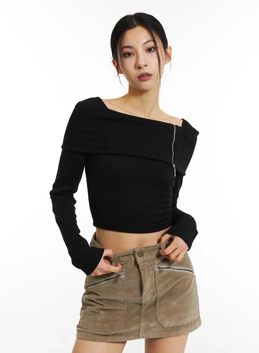 Off-Shoulder Crop Top IN308 sold by Lewkin product image thumbnail 5