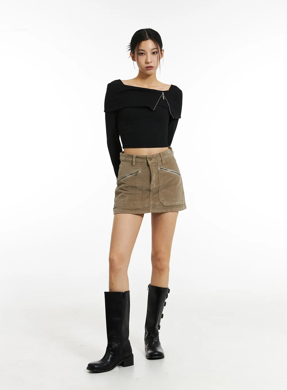Off-Shoulder Crop Top IN308 sold by Lewkin product image thumbnail 2