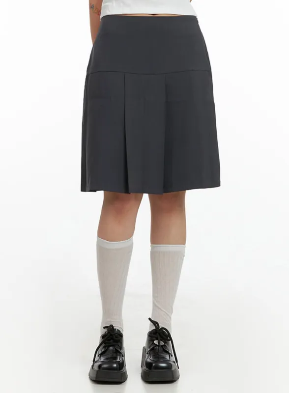 Minimal Pleated Midi Skirt CL415 sold by Lewkin