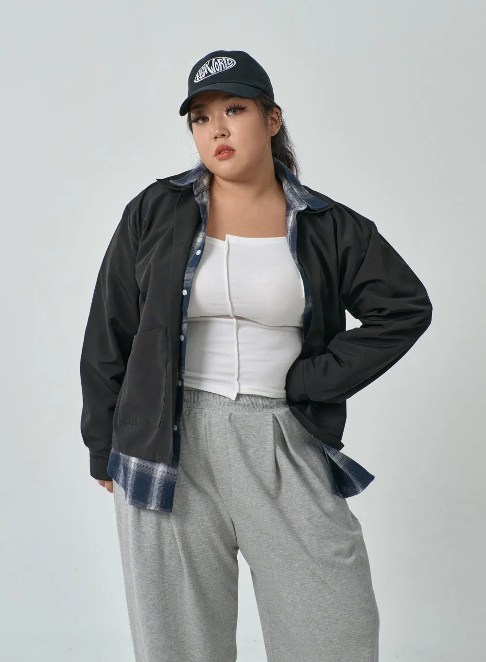Plus Basic Oversized Jacket IF317 sold by Lewkin product image thumbnail 2