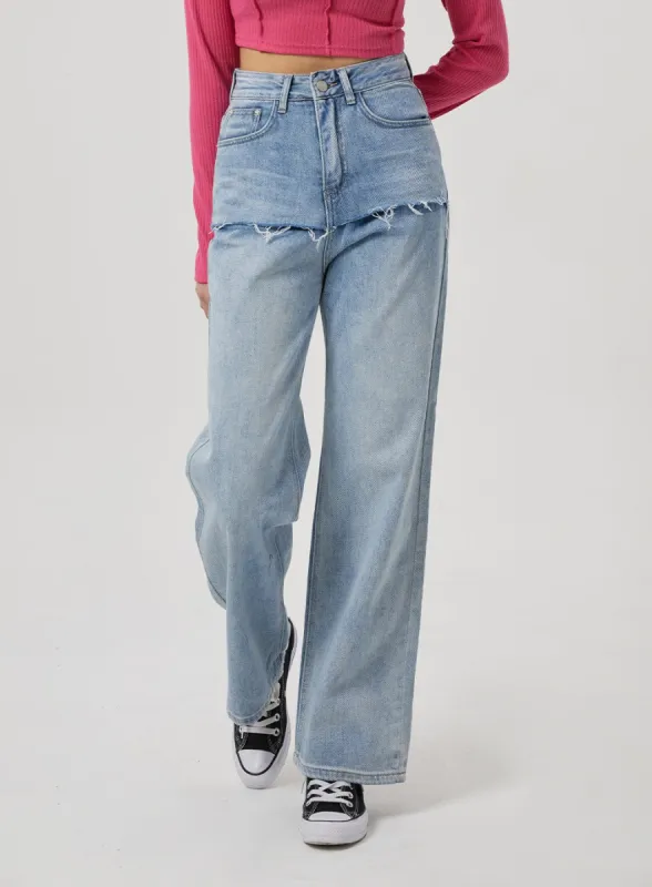 Ripped Light Wash Jeans BF310 sold by Lewkin