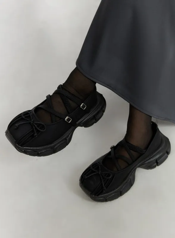 Ribbon X Strap Chunky Sneakers CA404 sold by Lewkin