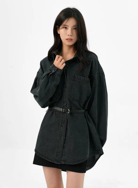 Loose-Fit Denim Shirt OG327 sold by Lewkin