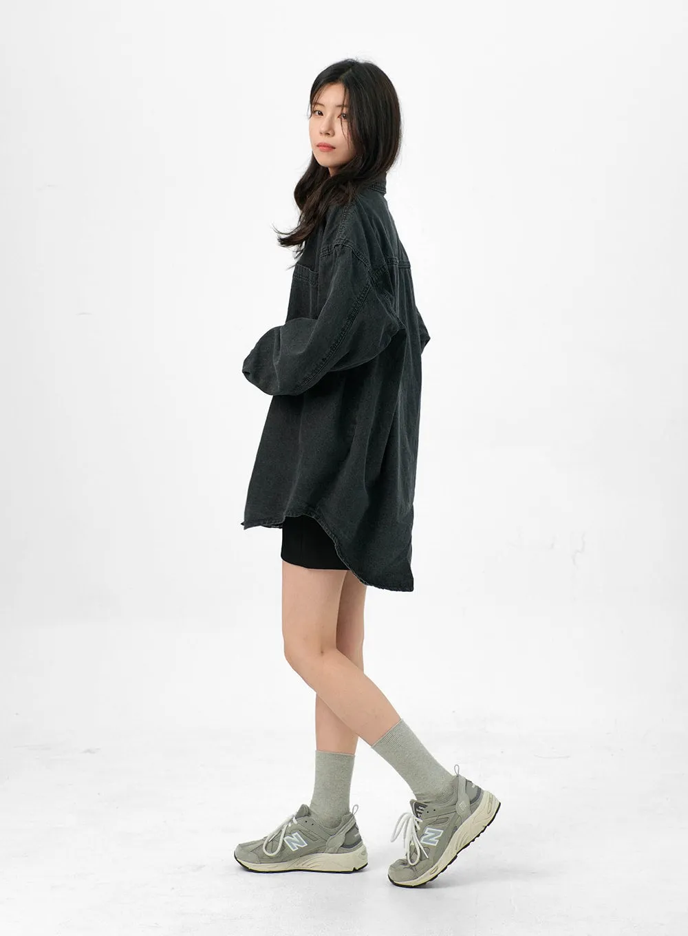 Loose-Fit Denim Shirt OG327 sold by Lewkin product image thumbnail 5