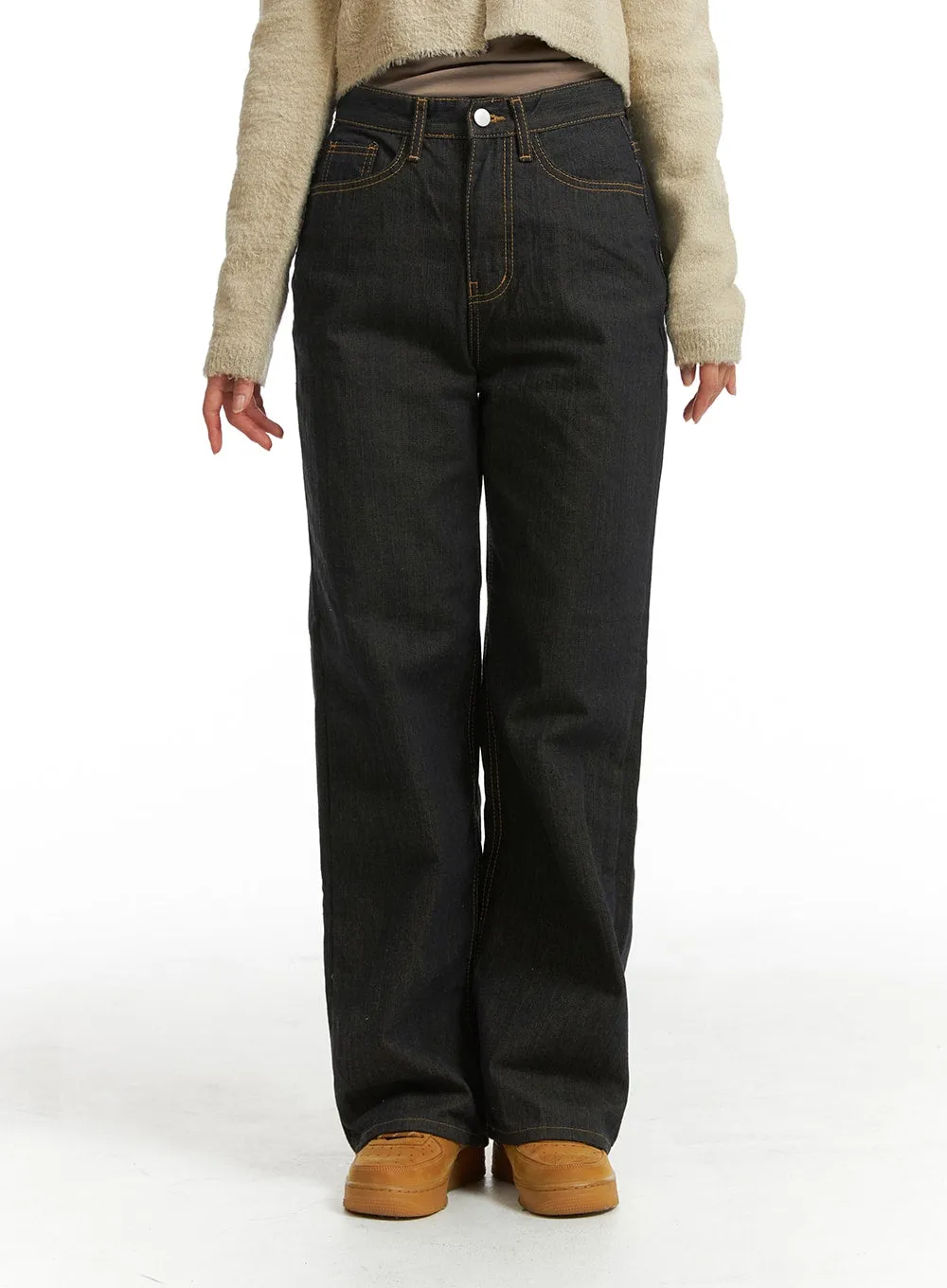 Washed Straight Denim OJ405 sold by Lewkin product image thumbnail 2