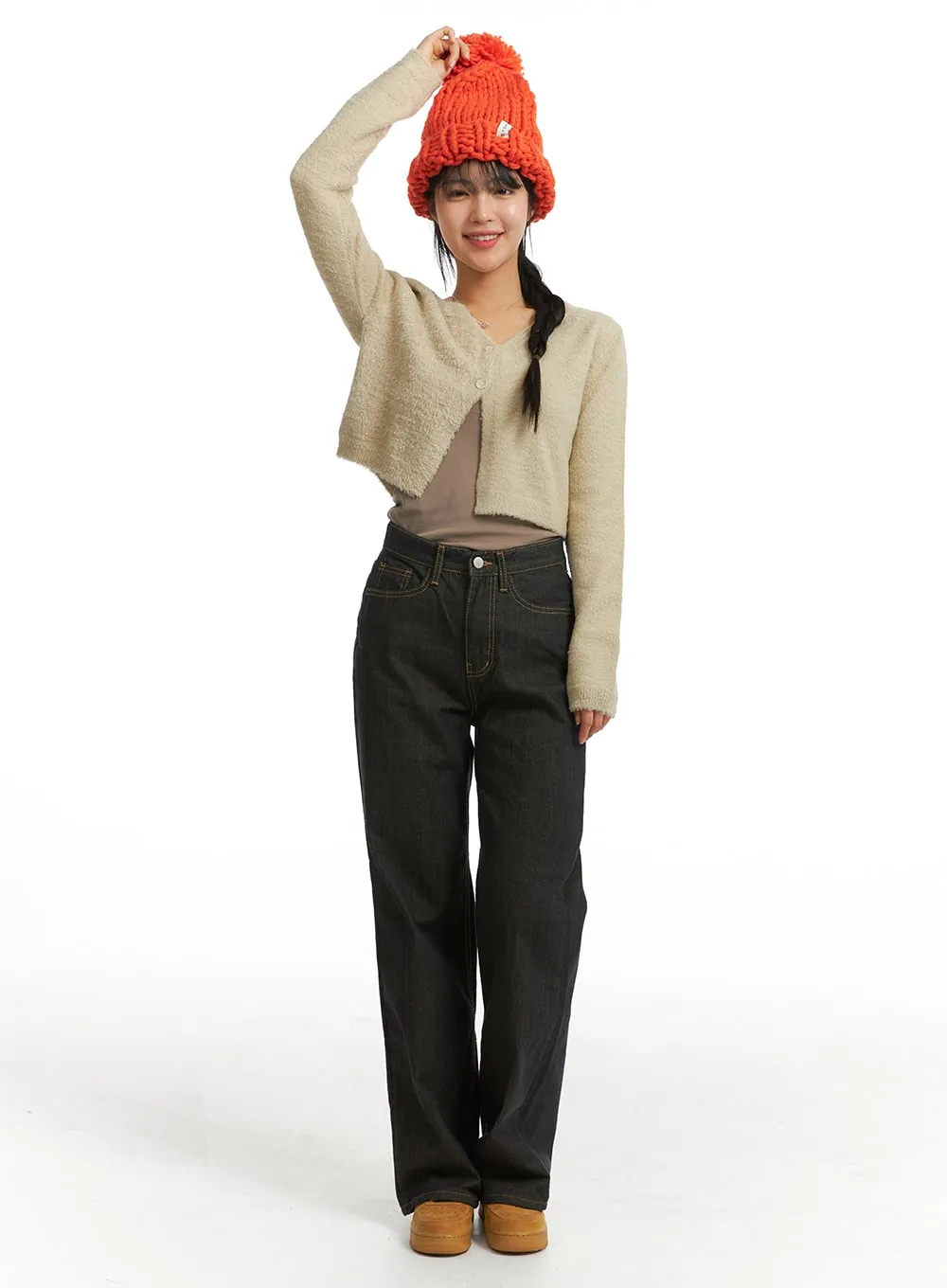 Washed Straight Denim OJ405 sold by Lewkin