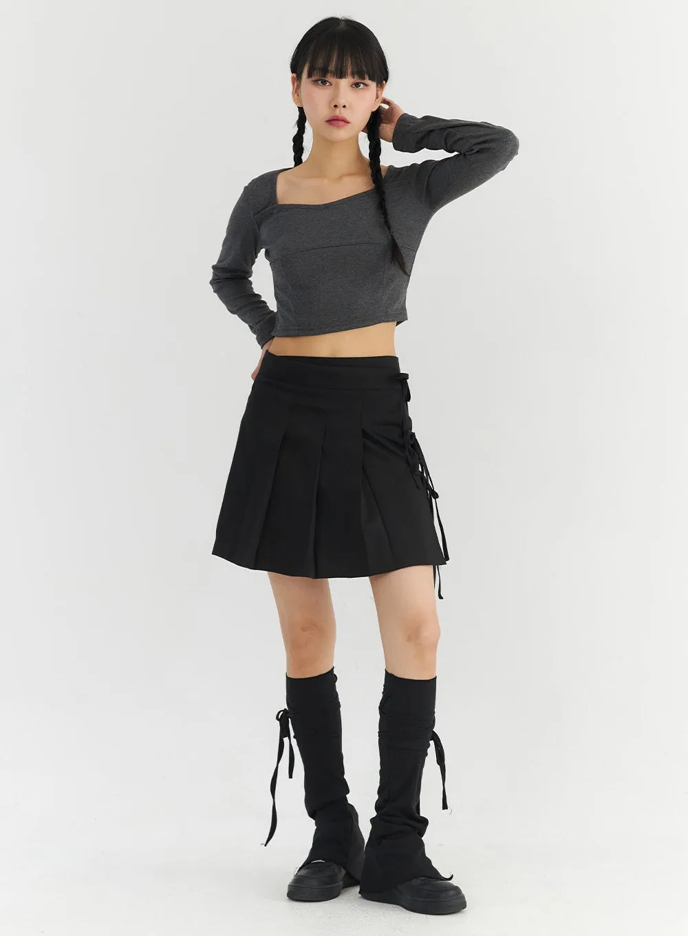【Raucohouse】Core pleated button wrap mini skirt Amazon.com: Ezcosplay Women High Waisted Corduroy Mini Skirt