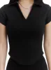Collared Crop Top CA409 sold by Lewkin